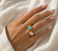ANILLO DUO PERLA & TURQUESA
