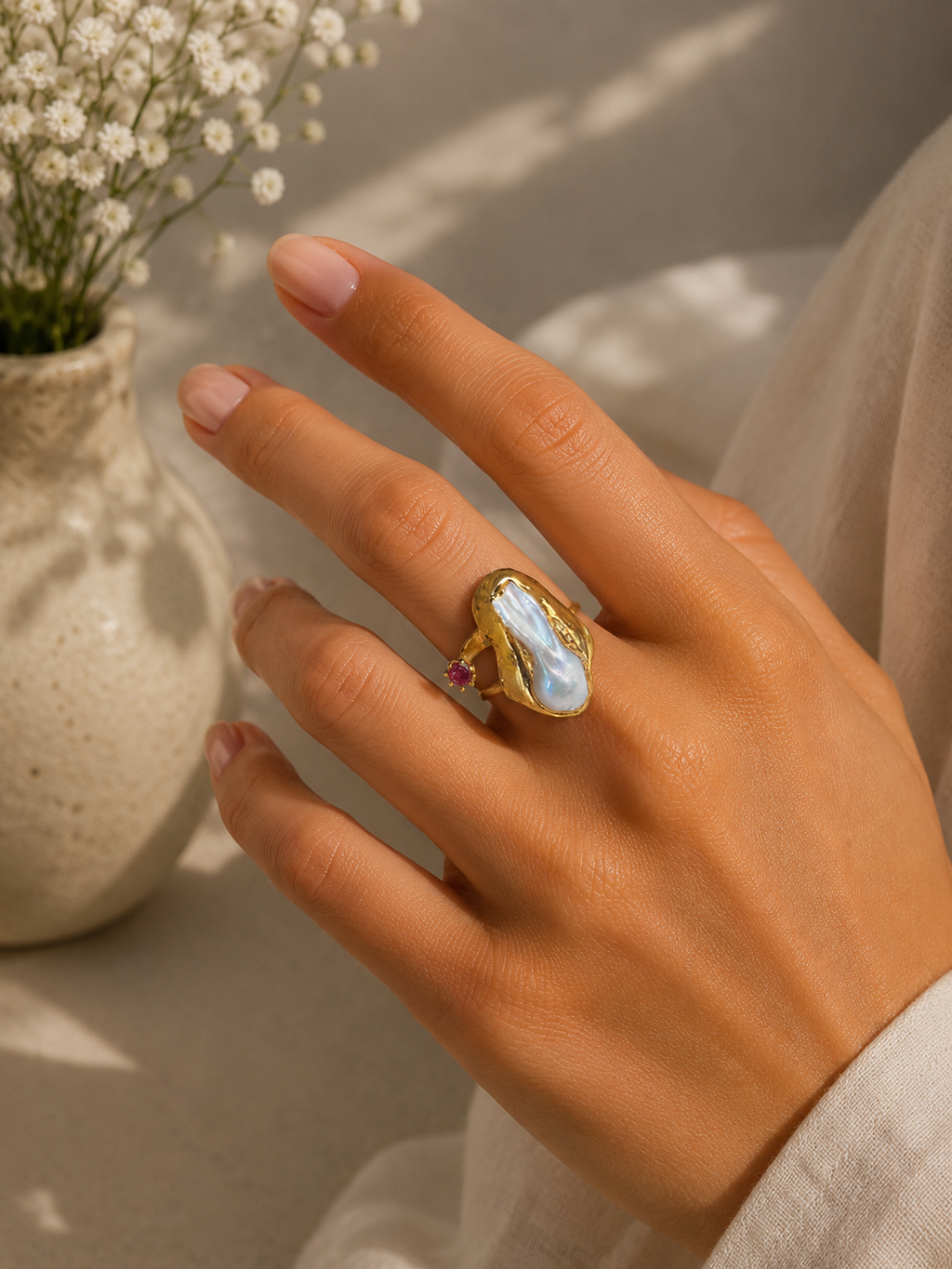 ANILLO DE PERLA & CHISPA