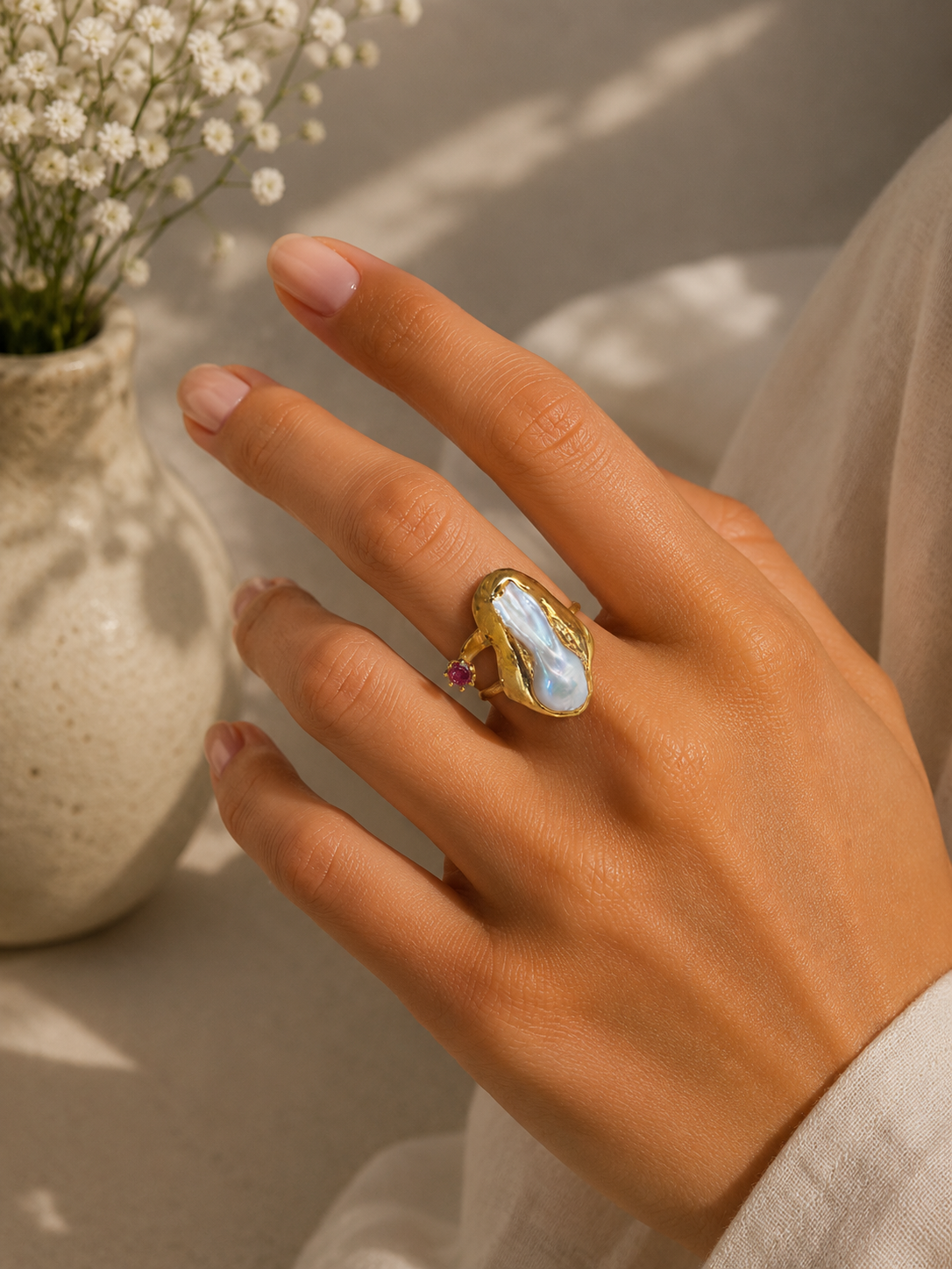 ANILLO DE PERLA & CHISPA