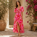 VESTIDO MIDI FLORAL PINK SUNRISE