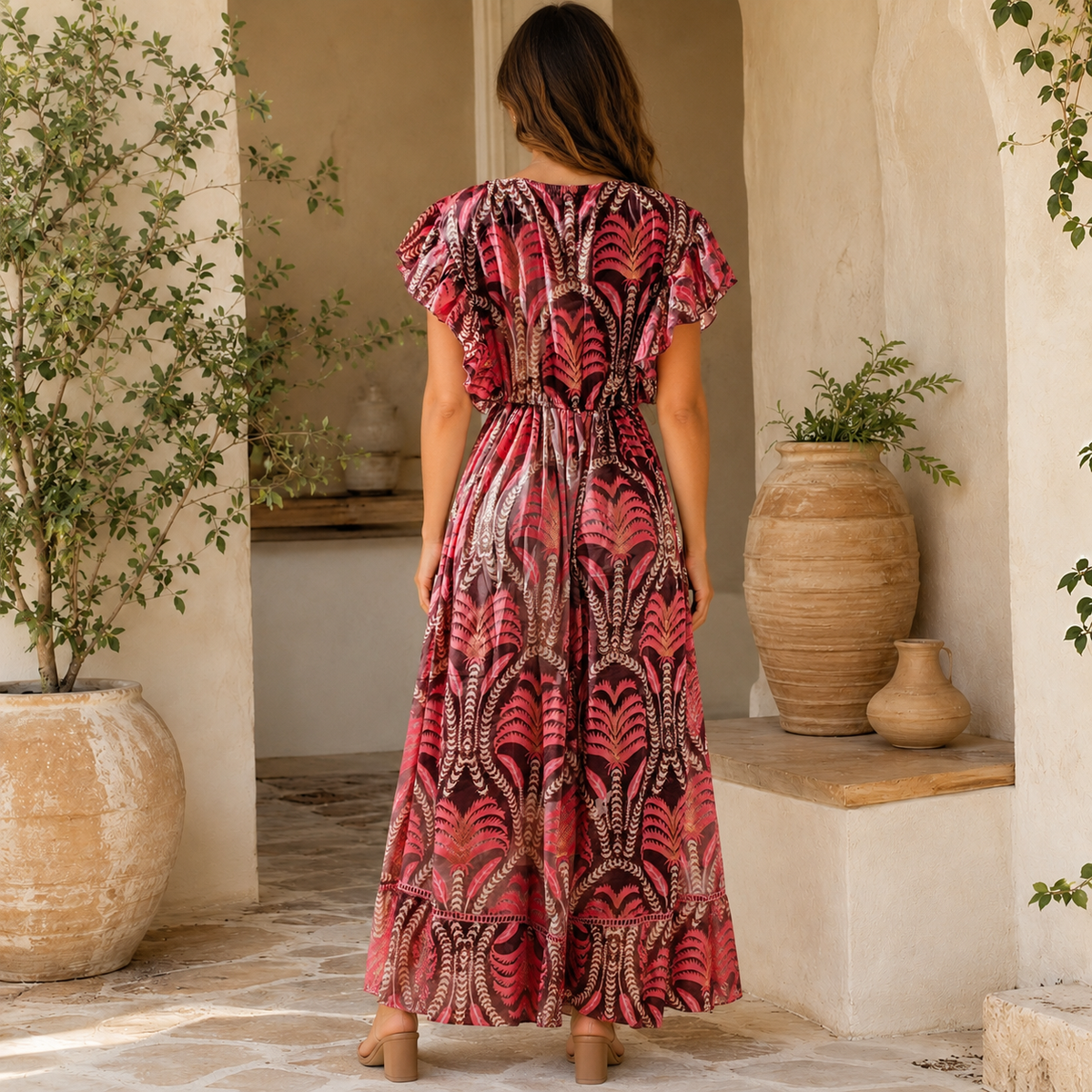 VESTIDO MAXI CORAL PALM