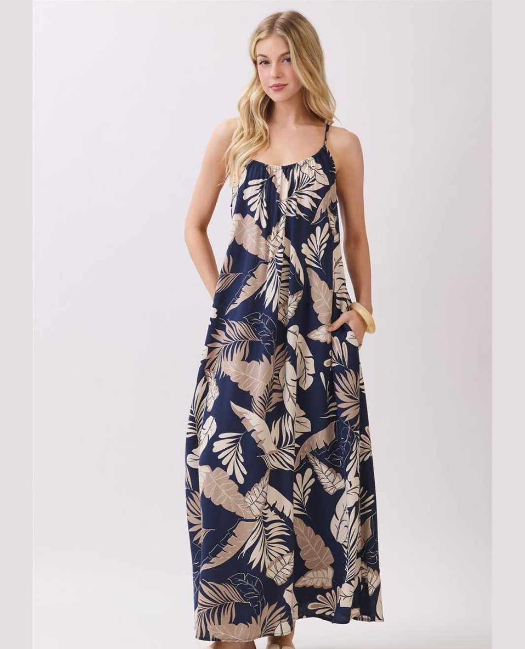 VESTIDO TIRANTES HOJAS