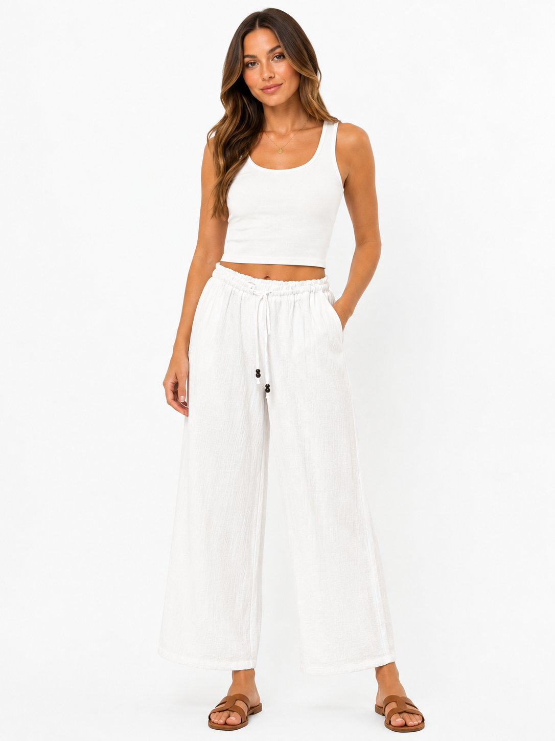 PANTALON RAYON BLANCO