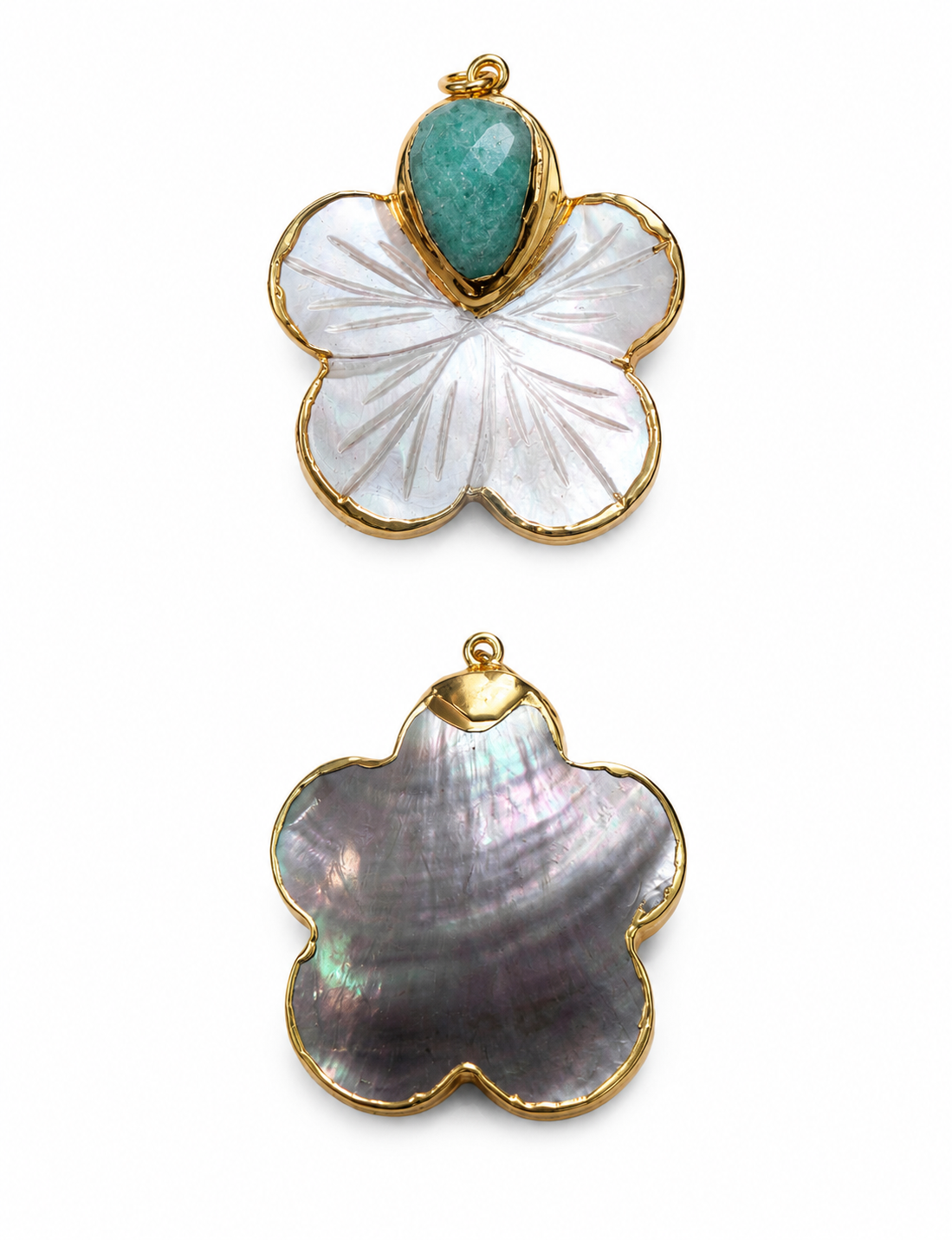 DIJE FLOR NACAR & GOTA CELESTE