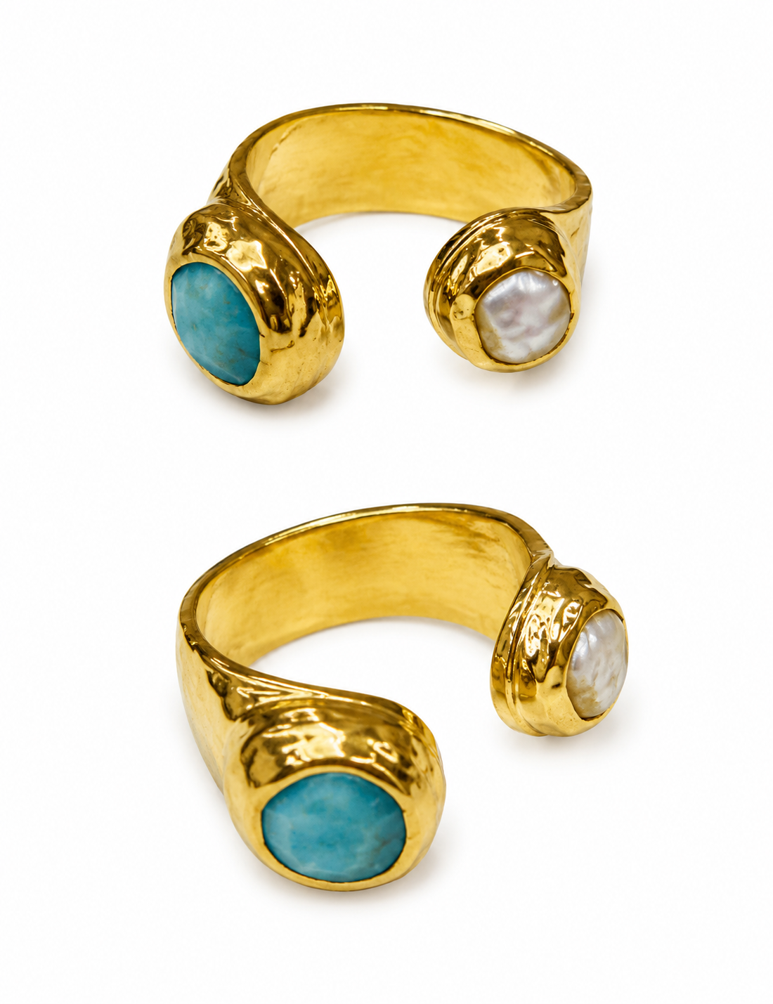 ANILLO DUO PERLA & TURQUESA