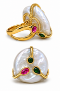 ANILLO DE CONCHA & BISELES COLORES