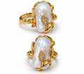 ANILLO DE PERLA &  HOJA