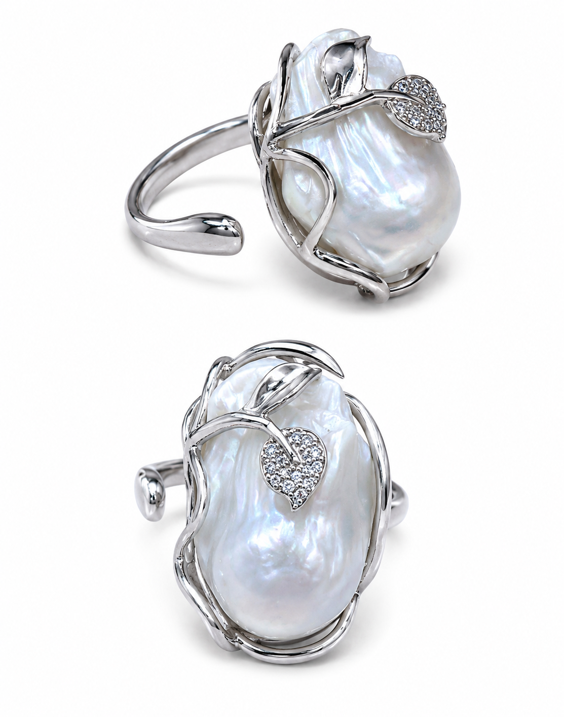 ANILLO DE PERLA & HOJA