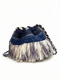 BOLSO DE MEZCLILLA CON FLECOS