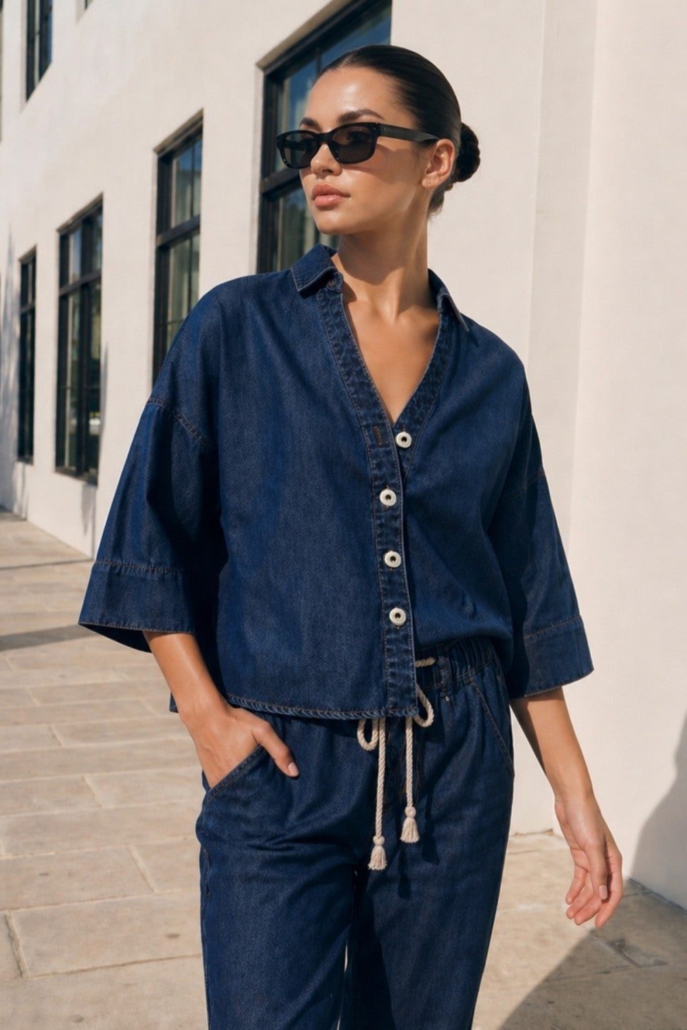 BLUSA DENIM MAR AZUL