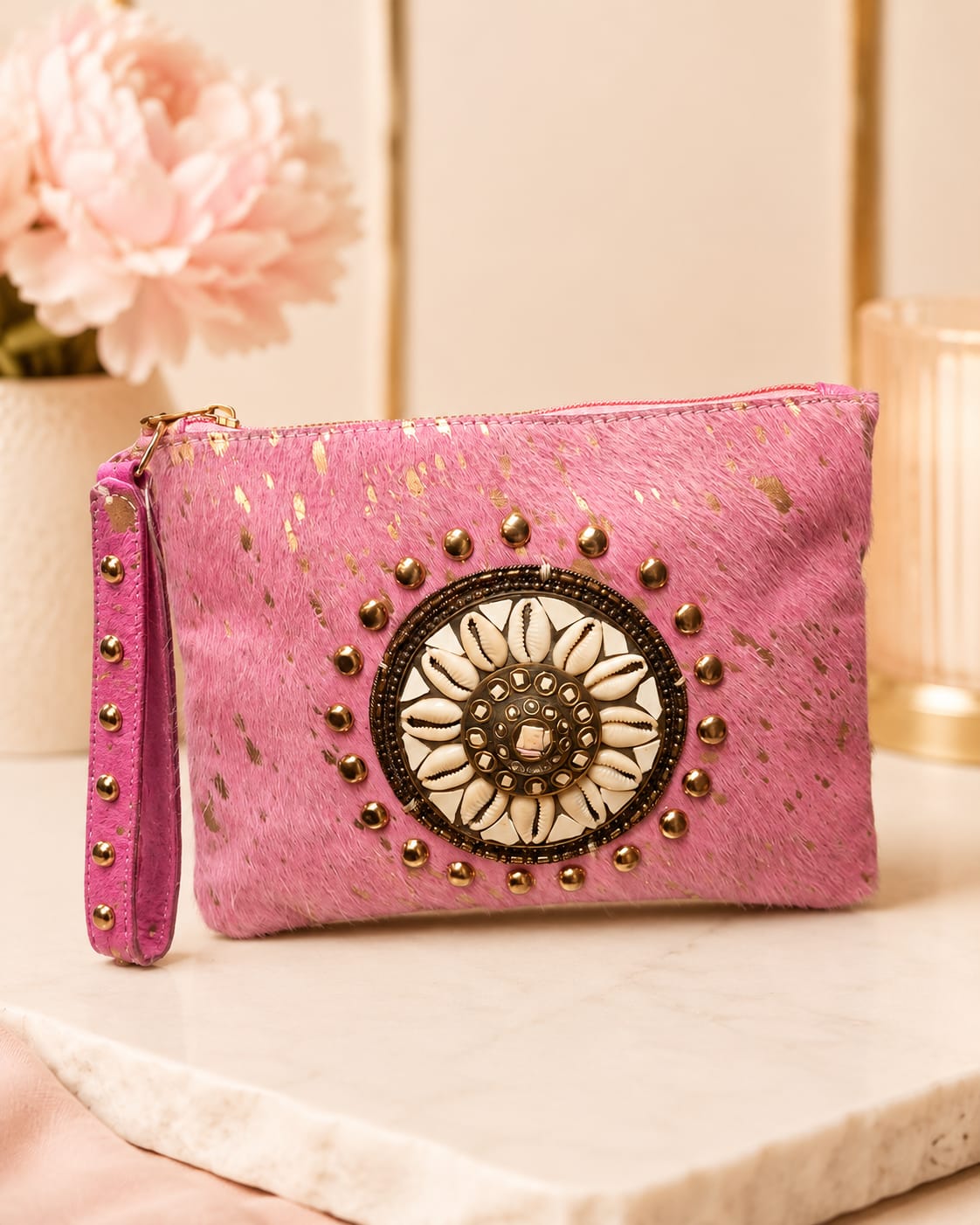 CLUTCH ROSÉ BOHO LUXE