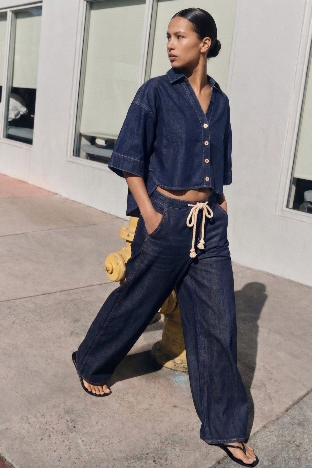 PANTALON DENIM PALAZZO