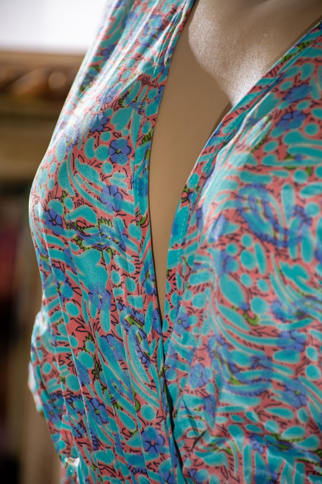 VESTIDO MAXI TURQUESA TROPICAL