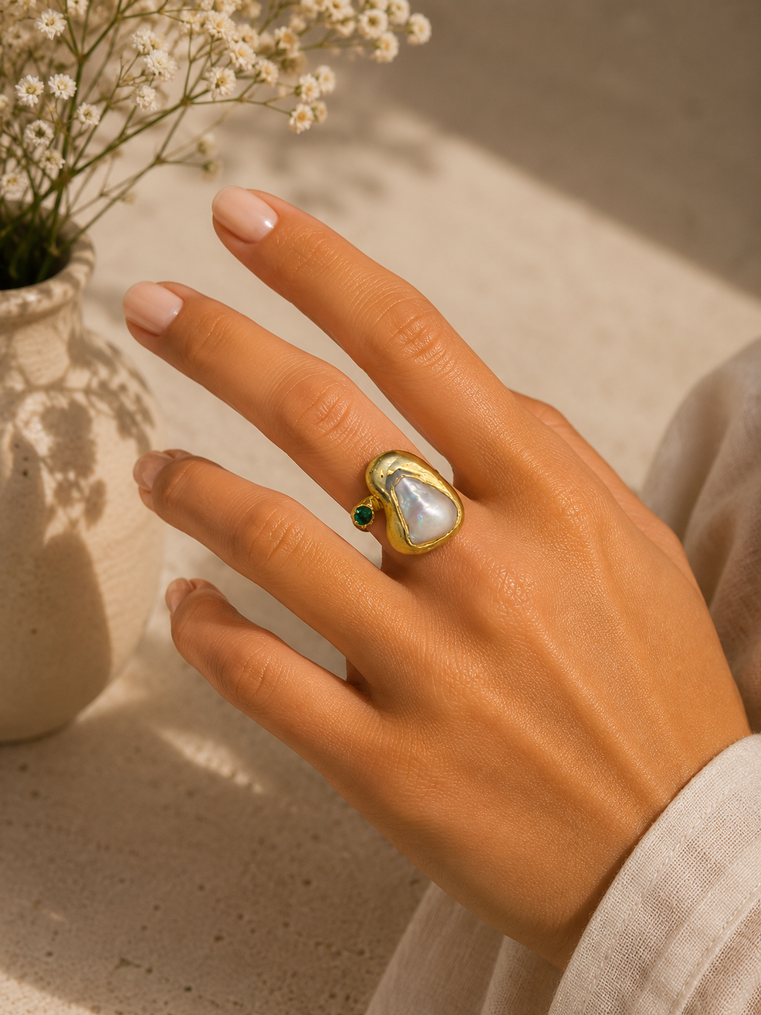 ANILLO DE PERLA & CHISPA
