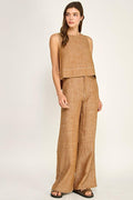 PANTALON LINO CAFE