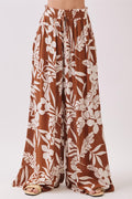 PANTALON RAYON FLORES CAFÉ S