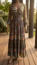 VESTIDO ANISA ESTAMPADO ROSA-AZUL - NEGRO S/M